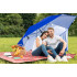 Umbrela plaja 3in1 215x205 cm, cu paravan lateral, fereastra si husa transport, material UV, albastru [3]