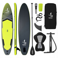 Set SUP gonflabil, 340x82x15 cm, verde – stand-up paddle, 180 kg, scaun caiac si accesorii
