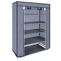 Pantofar din material textil, dulap portabil, cu 5 rafturi, 93x59x29cm, gri Pantofar din material textil, dulap portabil, cu 5 rafturi, 93x59x29cm, gri