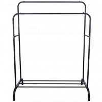 Suport metalic pentru haine 110x55x145 cm, cu bara dubla si raft pentru incaltaminte, negru Suport metalic pentru haine 110x55x145 cm, cu bara dubla si raft pentru incaltaminte, negru