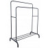Suport metalic pentru haine 110x55x145 cm, cu bara dubla si raft pentru incaltaminte, negru [10]