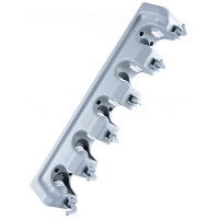 Suport perete pentru mop sau matura, dibluri incluse, 41x6x11cm, gri