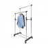 Suport pentru haine pe roti, sina dubla, cadru metalic, 160x76x35cm, argintiu [6]