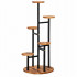 Suport pentru flori si plante cu 6 niveluri, design vertical tip turn, structura metalica, polite cu aspect de lemn, baza stabila cu diametru de 39 cm [2]