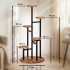 Suport pentru flori si plante cu 6 niveluri, design vertical tip turn, structura metalica, polite cu aspect de lemn, baza stabila cu diametru de 39 cm [4]