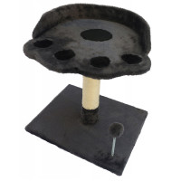 Ansamblu de joaca pentru pisici, cu culcus si loc pentru zgariat, minge, 48cm, gri inchis