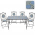 Set mobilier gradina, masa si 4 scaune, blat mozaic ceramic, cadru metalic, negru si albastru [2]