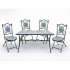 Set mobilier gradina, masa si 4 scaune, blat mozaic ceramic, cadru metalic, negru si albastru [4]