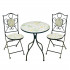 Set mobilier gradina Antos 3 piese, masa si 2 scaune pliabile, mozaic decorativ, metal, multicolor [3]
