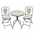 Set mobilier gradina Lemonia 3 piese, masa si 2 scaune pliabile, mozaic decorativ, metal, multicolor [2]