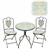 Set mobilier gradina Lemonia 3 piese, masa si 2 scaune pliabile, mozaic decorativ, metal, multicolor [3]