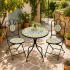 Set mobilier gradina Lemonia 3 piese, masa si 2 scaune pliabile, mozaic decorativ, metal, multicolor [4]