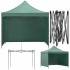 Pavilion pliabil gradina 3x3 m cu acoperis impermeabil si 3 pereti laterali, structura metalica, inaltime reglabila, verde [3]