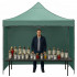 Pavilion pliabil gradina 3x3 m cu acoperis impermeabil si 3 pereti laterali, structura metalica, inaltime reglabila, verde [6]