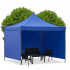 Pavilion pliabil gradina 3x3 m cu acoperis impermeabil si 3 pereti laterali, structura metalica, inaltime reglabila, albastru [2]