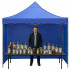 Pavilion pliabil gradina 3x3 m cu acoperis impermeabil si 3 pereti laterali, structura metalica, inaltime reglabila, albastru [3]