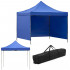 Pavilion pliabil gradina 3x3 m cu acoperis impermeabil si 3 pereti laterali, structura metalica, inaltime reglabila, albastru [4]