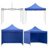Pavilion pliabil gradina 3x3 m cu acoperis impermeabil si 3 pereti laterali, structura metalica, inaltime reglabila, albastru [5]