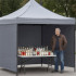 Pavilion pliabil gradina 3x3 m cu acoperis impermeabil si 3 pereti laterali, structura metalica, inaltime reglabila, gri [35]