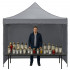 Pavilion pliabil gradina 3x3 m cu acoperis impermeabil si 3 pereti laterali, structura metalica, inaltime reglabila, gri [6]