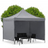 Pavilion pliabil gradina 3x3 m cu acoperis impermeabil si 3 pereti laterali, structura metalica, inaltime reglabila, gri [7]
