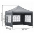 Cort pavilion de gradina, pliere rapida, 300x300 cm, inaltime reglabila, cu 3 pereti laterali, impermeabil, gri [14]