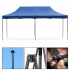 Cort pavilion de gradina, pliere rapida, 300x600 cm, inaltime reglabila, cu 3 pereti laterali, impermeabil, albastru [13]