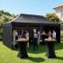 Cort pavilion de gradina, pliere rapida, 300x600 cm, inaltime reglabila, cu 3 pereti laterali, impermeabil, negru [2]