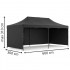 Cort pavilion de gradina, pliere rapida, 300x600 cm, inaltime reglabila, cu 3 pereti laterali, impermeabil, negru [14]