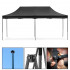 Cort pavilion de gradina, pliere rapida, 300x600 cm, inaltime reglabila, cu 3 pereti laterali, impermeabil, negru [9]