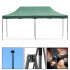 Cort pavilion de gradina, pliere rapida, 300x600 cm, inaltime reglabila, cu 3 pereti laterali, impermeabil, verde [9]