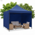 Pavilion pliabil de gradina 3x3 m, cu 3 pereti laterali pentru protectie impotriva vantului si ploii usoare, prelata hidrofoba Oxford 420D, cadru din [4]