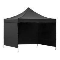 Pavilion pliabil de gradina 3x3 m, cu 3 pereti laterali pentru protectie impotriva vantului si ploii usoare, prelata hidrofoba Oxford 420D, cadru din