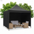 Pavilion pliabil de gradina 3x3 m, cu 3 pereti laterali pentru protectie impotriva vantului si ploii usoare, prelata hidrofoba Oxford 420D, cadru din [15]