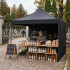 Pavilion pliabil de gradina 3x3 m, cu 3 pereti laterali pentru protectie impotriva vantului si ploii usoare, prelata hidrofoba Oxford 420D, cadru din [7]