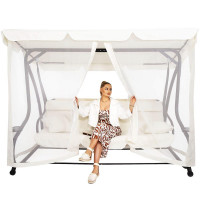 Balansoar leagan pat 4 persoane Sersimo Tenerife, cu plasa anti-insecte, sarcina 320kg Balansoar leagan pat 4 persoane Sersimo Tenerife, cu plasa anti-insecte, sarcina 320kg