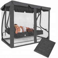 Plasa protectie insecte pentru leagan de gradina, cu fermoar vertical, 165x680 cm, gri Plasa protectie insecte pentru leagan de gradina, cu fermoar vertical, 165x680 cm, gri