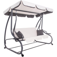 Balansoar leagan pat 3 persoane Sersimo Cagliari, 280kg, bej Balansoar leagan pat 3 persoane Sersimo Cagliari, 280kg, bej