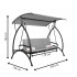 Balansoar gradina 230x136x190 cm, 2 in 1 leagan si pat, copertina reglabila, saltea si perne incluse, cadru otel, gri si ecru [25]