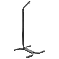 Suport leagan tip cuib sau hamac suspendat, cadru otel, maxim 180 kg, 92x92x205 cm, negru