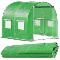 Folie inlocuire pentru sera 200x200x200 cm, PE 140g/mp cu plasa PP, UV4, 4 ferestre si usa cu fermoar, verde Folie inlocuire pentru sera 200x200x200 cm, PE 140g/mp cu plasa PP, UV4, 4 ferestre si usa cu fermoar, verde