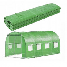 Folie pentru sera gradina 400x250x200 cm, 140 g/m², armata cu plasa, UV4, 9 ferestre, verde Folie pentru sera gradina 400x250x200 cm, 140 g/m², armata cu plasa, UV4, 9 ferestre, verde