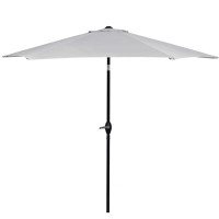 Umbrela terasa gradina, cu manivela si inclinare, diametru 260cm, gri Umbrela terasa gradina, cu manivela si inclinare, diametru 260cm, gri