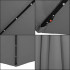 Umbrela de gradina cu brat lateral banana, iluminare LED, cu husa, 300cm, gri [8]