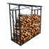 Suport depozitare lemne de foc cu acoperis ondulat, structura metalica, 185x70x185 cm, negru [4]