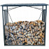 Suport depozitare lemne de foc cu acoperis ondulat, structura metalica, 185x70x185 cm, negru [7]