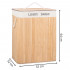 Cos de rufe cu capac si 2 compartimente, sac textil detasabil, 105 litri, 52x33x63 cm, bambus natural [12]