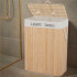 Cos de rufe cu capac si 2 compartimente, sac textil detasabil, 105 litri, 52x33x63 cm, bambus natural [15]