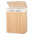 Cos de rufe cu capac si 2 compartimente, sac textil detasabil, 105 litri, 52x33x63 cm, bambus natural [9]