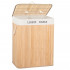 Cos de rufe cu capac si 2 compartimente, sac textil detasabil, 105 litri, 52x33x63 cm, bambus natural [10]
